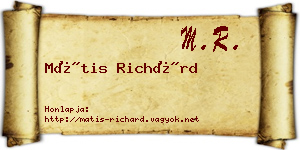 Mátis Richárd névjegykártya