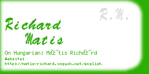 richard matis business card
